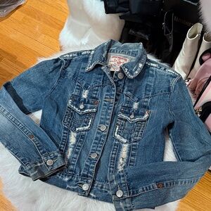 True Religion Denim Jacket Medium Distressed